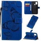 For Galaxy M31 3D Butterflies Embossing Pattern Horizontal Flip Leather Case with Holder & Card Slot & Wallet & Lanyard(Blue) - 1