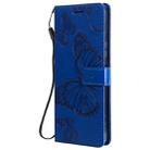 For Sony Xperia 1 II 3D Butterflies Embossing Pattern Horizontal Flip Leather Case with Holder & Card Slot & Wallet & Lanyard(Blue) - 2