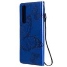 For Sony Xperia 1 II 3D Butterflies Embossing Pattern Horizontal Flip Leather Case with Holder & Card Slot & Wallet & Lanyard(Blue) - 3