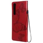 For Sony Xperia 1 II 3D Butterflies Embossing Pattern Horizontal Flip Leather Case with Holder & Card Slot & Wallet & Lanyard(Red) - 3