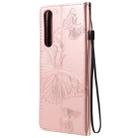 For Sony Xperia 1 II 3D Butterflies Embossing Pattern Horizontal Flip Leather Case with Holder & Card Slot & Wallet & Lanyard(Rose Gold) - 3