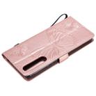 For Sony Xperia 1 II 3D Butterflies Embossing Pattern Horizontal Flip Leather Case with Holder & Card Slot & Wallet & Lanyard(Rose Gold) - 5