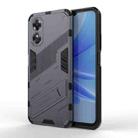 For OPPO A17 4G Global Punk Armor 2 in 1 PC + TPU Shockproof Phone Case with Holder(Grey) - 1
