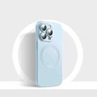 For iPhone 14 Pro Max CD Texture MagSafe Liquid Silicone Phone Case(Light Grey Blue) - 1