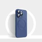 For iPhone 14 Pro CD Texture MagSafe Liquid Silicone Phone Case(Midnight Blue) - 1