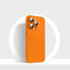 For iPhone 14 CD Texture MagSafe Liquid Silicone Phone Case(Orange) - 1