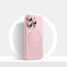 For iPhone 14 CD Texture MagSafe Liquid Silicone Phone Case(Light Pink) - 1