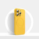 For iPhone 14 CD Texture MagSafe Liquid Silicone Phone Case(Lemon Yellow) - 1