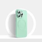 For iPhone 14 CD Texture MagSafe Liquid Silicone Phone Case(Mint Green) - 1