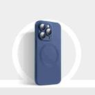 For iPhone 14 Plus CD Texture MagSafe Liquid Silicone Phone Case(Midnight Blue) - 1