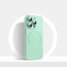 For iPhone 13 Pro CD Texture MagSafe Liquid Silicone Phone Case(Mint Green) - 1