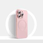 For iPhone 12 Pro CD Texture MagSafe Liquid Silicone Phone Case(Light Pink) - 1