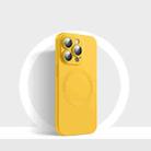 For iPhone 12 CD Texture MagSafe Liquid Silicone Phone Case(Lemon Yellow) - 1