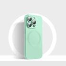 For iPhone 12 CD Texture MagSafe Liquid Silicone Phone Case(Mint Green) - 1