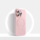 For iPhone 11 Pro Max CD Texture MagSafe Liquid Silicone Phone Case(Light Pink) - 1