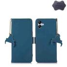 For Samsung Galaxy A04e Genuine Leather Magnetic RFID Leather Phone Case(Blue) - 1