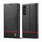 For Samsung Galaxy S23+ 5G LC.IMEEKE Carbon Fiber PU + TPU Horizontal Flip Leather Phone Case(Horizontal Black) - 1