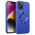 For iPhone 14 Plus MagSafe Imitation Liquid Silicone Phone Case(Blue) - 1