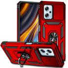 For Xiaomi Redmi Note 11T Pro Sliding Camshield Holder Phone Case(Red) - 1