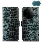 For vivo X90 Pro Crocodile Top Layer Cowhide Leather Phone Case(Green) - 1