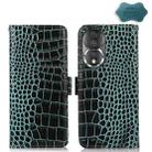 For Honor 80 Crocodile Top Layer Cowhide Leather Phone Case(Green) - 1