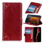 For Motorola Moto G72 Copper Buckle Nappa Texture Flip Leather Phone Case(Wine Red) - 1