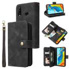 For Huawei P30 Lite Multifunctional Card Slot Zipper Wallet Leather Phone Case(Black) - 1