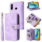 For Huawei P30 Lite Multifunctional Card Slot Zipper Wallet Leather Phone Case(Purple) - 1