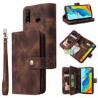 For Huawei P30 Lite Multifunctional Card Slot Zipper Wallet Leather Phone Case(Brown) - 1