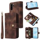 For Huawei P30 Pro Multifunctional Card Slot Zipper Wallet Leather Phone Case(Brown) - 1