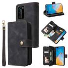 For Huawei P40 Pro Multifunctional Card Slot Zipper Wallet Leather Phone Case(Black) - 1