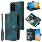 For Huawei P40 Pro Multifunctional Card Slot Zipper Wallet Leather Phone Case(Blue) - 1