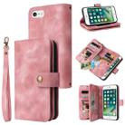 For iPhone 6s Plus / 6 Plus Multifunctional Card Slot Zipper Wallet Leather Phone Case(Rose Gold) - 1