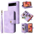 For Google Pixel 6 Multifunctional Card Slot Zipper Wallet Leather Phone Case(Purple) - 1