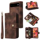 For Google Pixel 6 Multifunctional Card Slot Zipper Wallet Leather Phone Case(Brown) - 1