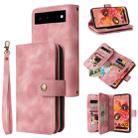 For Google Pixel 6 Pro Multifunctional Card Slot Zipper Wallet Leather Phone Case(Rose Gold) - 1
