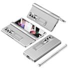 For Samsung Galaxy Z Fold4 Electroplating Corrugated Hinge Folding Phone Case(Silver) - 1