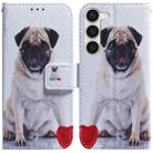 For Samsung Galaxy S23 5G Coloured Drawing Flip Leather Phone Case(Pug) - 1