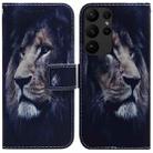 For Samsung Galaxy S23 Ultra 5G Coloured Drawing Flip Leather Phone Case(Lion) - 1