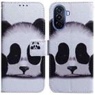 For Huawei nova Y70 Plus Coloured Drawing Flip Leather Phone Case(Panda) - 1