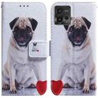 For Motorola Moto G72 Coloured Drawing Flip Leather Phone Case(Pug) - 1