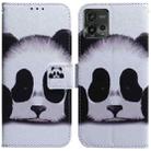 For Motorola Moto G72 Coloured Drawing Flip Leather Phone Case(Panda) - 1