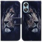 For OPPO A17 Coloured Drawing Flip Leather Phone Case(Lion) - 1