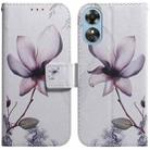 For OPPO A17 Coloured Drawing Flip Leather Phone Case(Magnolia) - 1