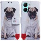 For Realme C33 Coloured Drawing Flip Leather Phone Case(Pug) - 1