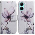 For Realme C33 Coloured Drawing Flip Leather Phone Case(Magnolia) - 1