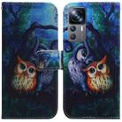 For Xiaomi 12T Pro Coloured Drawing Flip Leather Phone Case(Oil Painting Owl) - 1