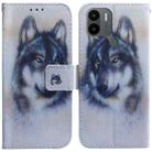 For Xiaomi Redmi A1+ Coloured Drawing Flip Leather Phone Case(White Wolf) - 1