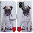 For Xiaomi Redmi A1+ Coloured Drawing Flip Leather Phone Case(Pug) - 1