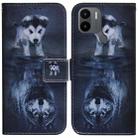 For Xiaomi Redmi A1+ Coloured Drawing Flip Leather Phone Case(Wolf and Dog) - 1